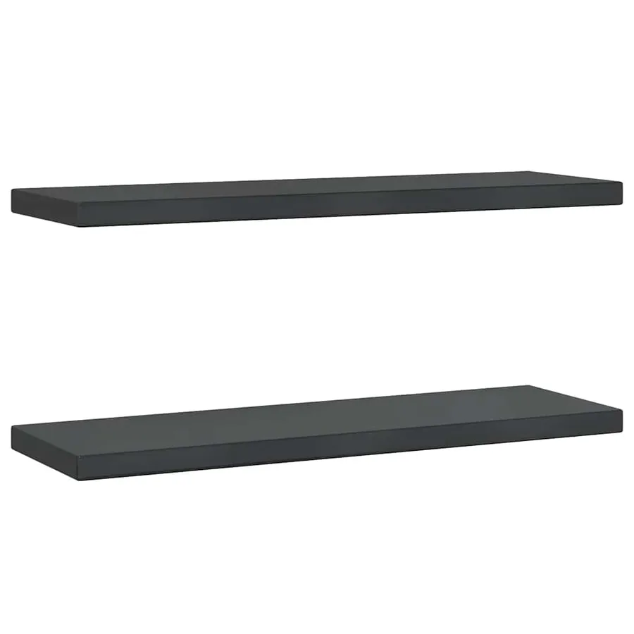 Étagères murales 2 pcs 75x23,5 cm noir acier inoxydable - 2