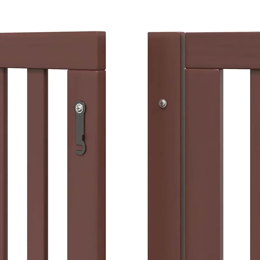Barrière pour chien avec porte pliable 6 panneaux bois peuplier - 9