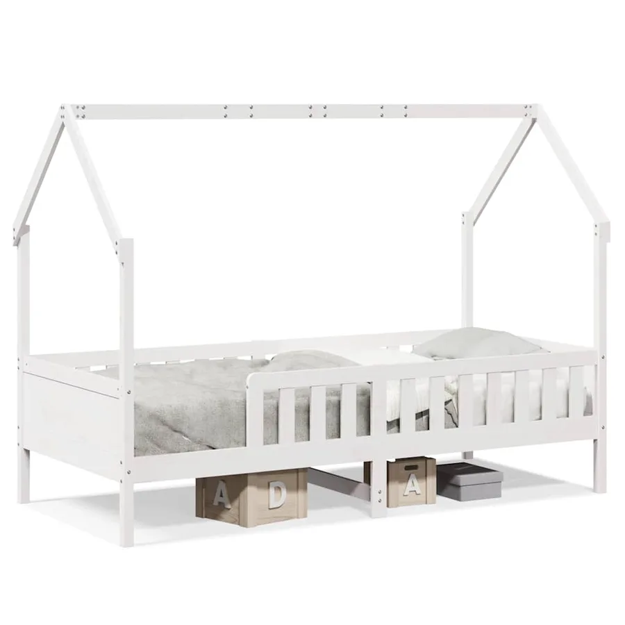 Cadre de lit d'enfants forme de maison sans matelas pin - 2