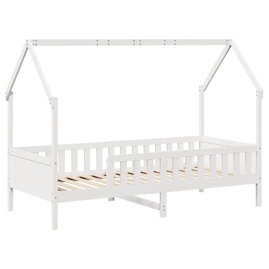 Cadre de lit d'enfants forme de maison sans matelas pin - 3