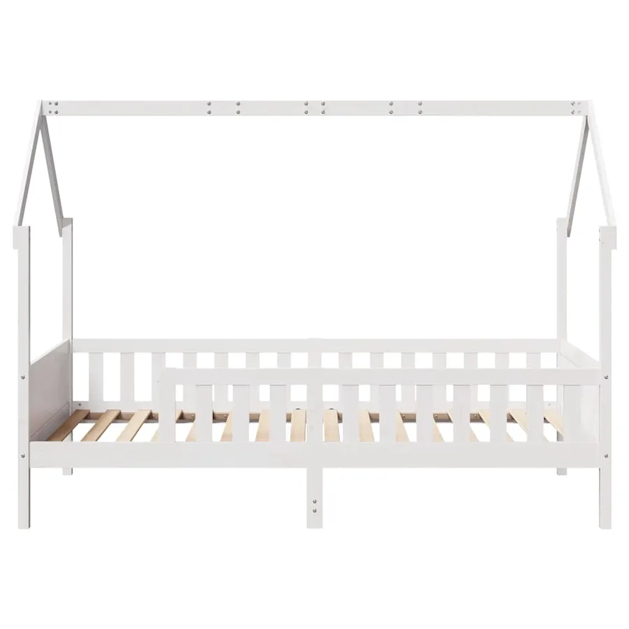 Cadre de lit d'enfants forme de maison sans matelas pin - 4