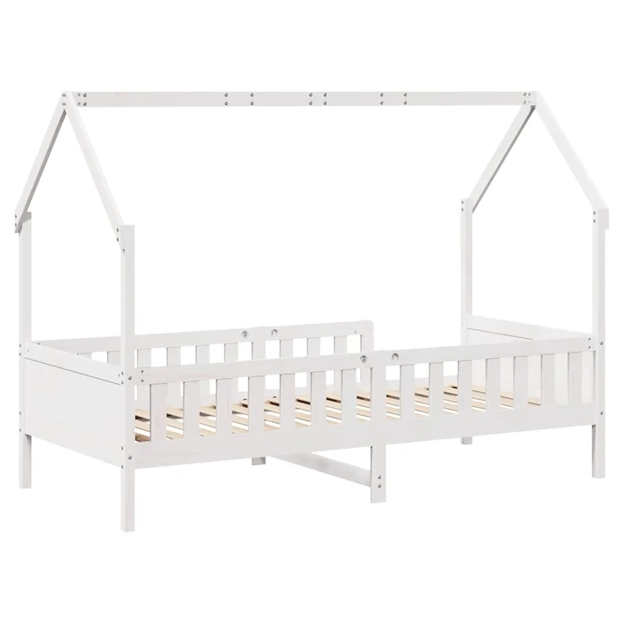 Cadre de lit d'enfants forme de maison sans matelas pin - 6