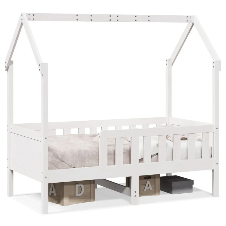 Cadre de lit d'enfants forme de maison sans matelas pin - 2