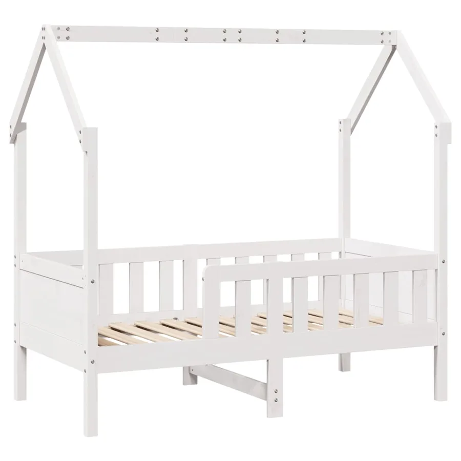 Cadre de lit d'enfants forme de maison sans matelas pin - 3
