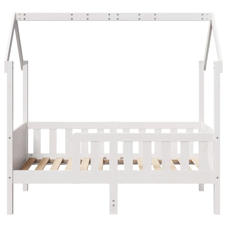 Cadre de lit d'enfants forme de maison sans matelas pin - 4