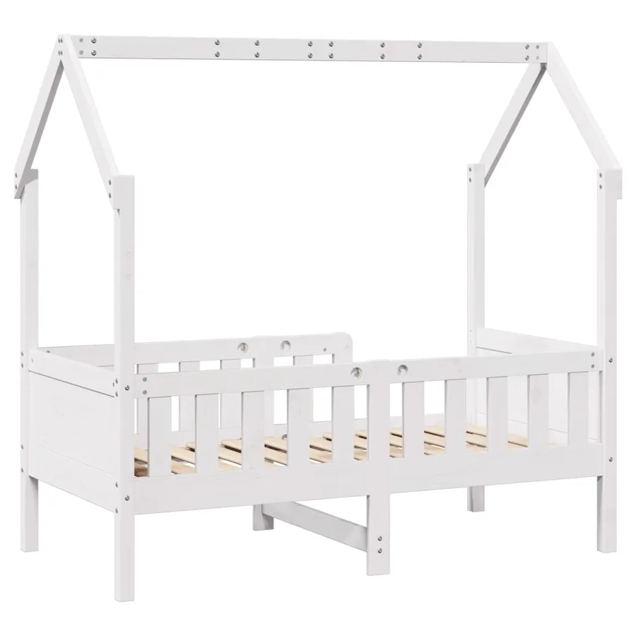 Cadre de lit d'enfants forme de maison sans matelas pin - 6