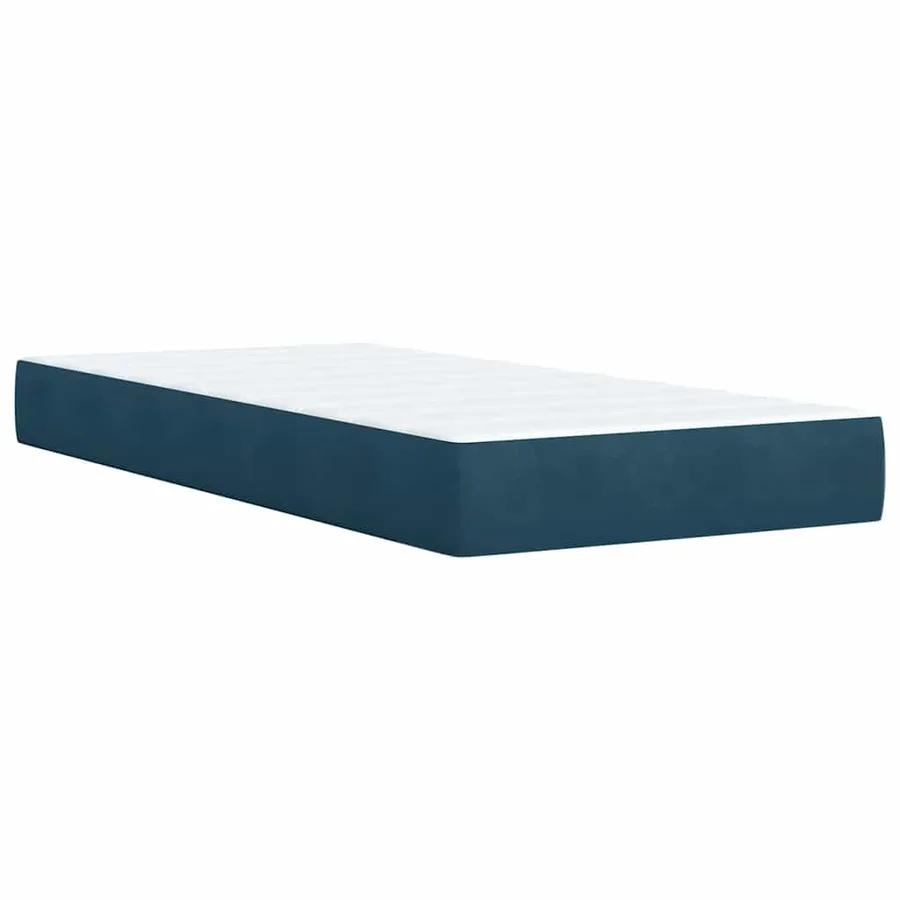 Sommier à lattes de lit avec matelas bleu 80x200 cm velours - 10