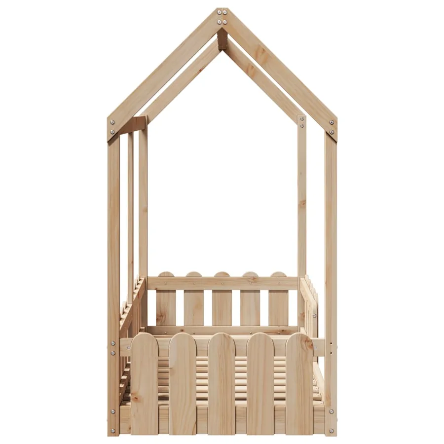 Cadre de lit d'enfants forme de maison sans matelas pin massif - 5