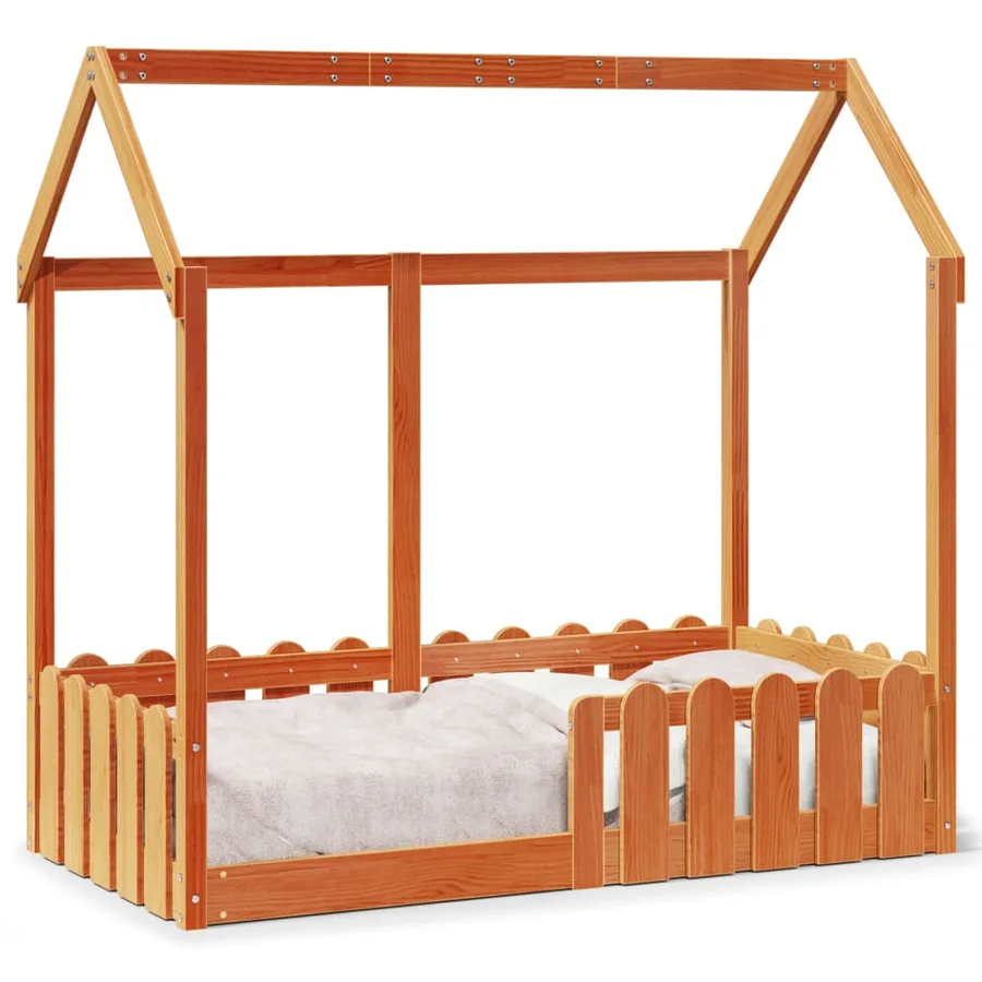 Cadre de lit d'enfants forme de maison sans matelas 70x140 cm - 2