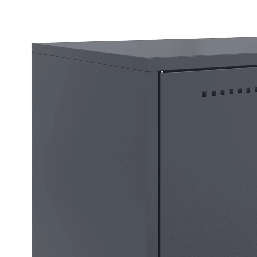 Buffet haut anthracite 68,5x38,5x107 cm acier - 10