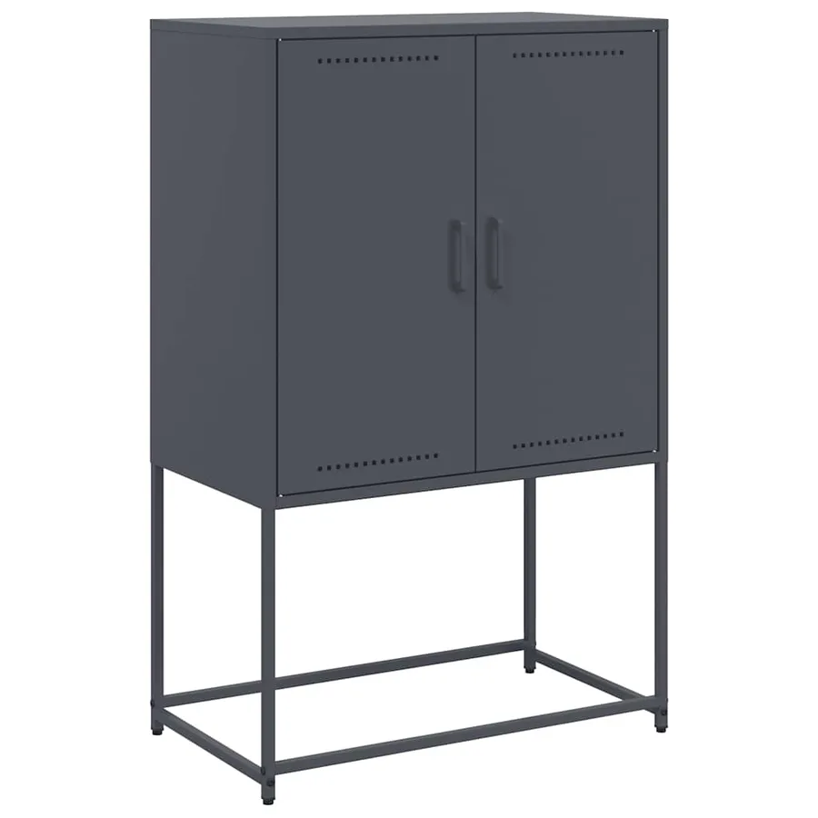 Buffet haut anthracite 68,5x38,5x107 cm acier - 2