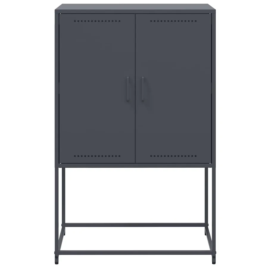 Buffet haut anthracite 68,5x38,5x107 cm acier - 6