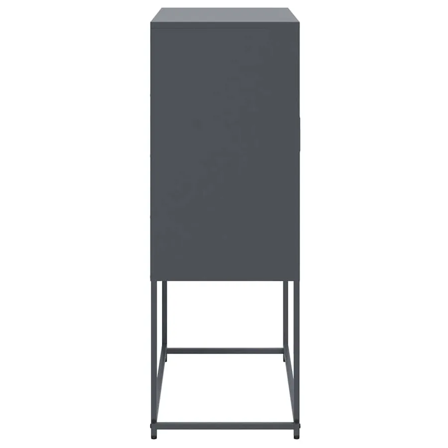 Buffet haut anthracite 68,5x38,5x107 cm acier - 7
