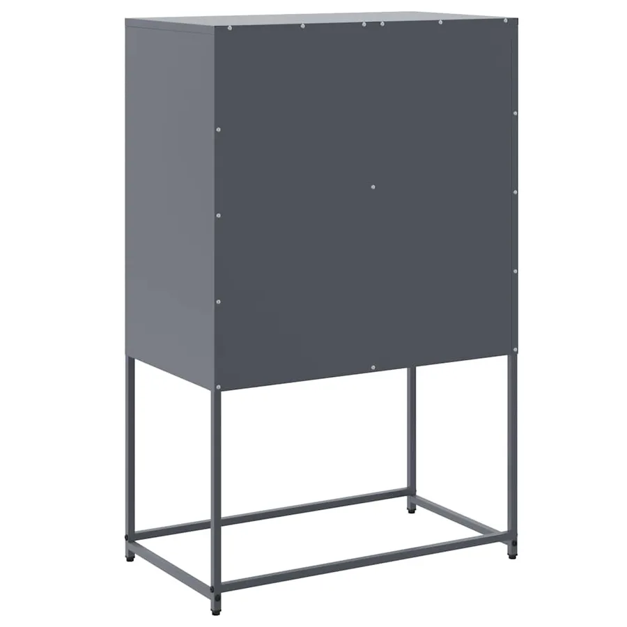 Buffet haut anthracite 68,5x38,5x107 cm acier - 8