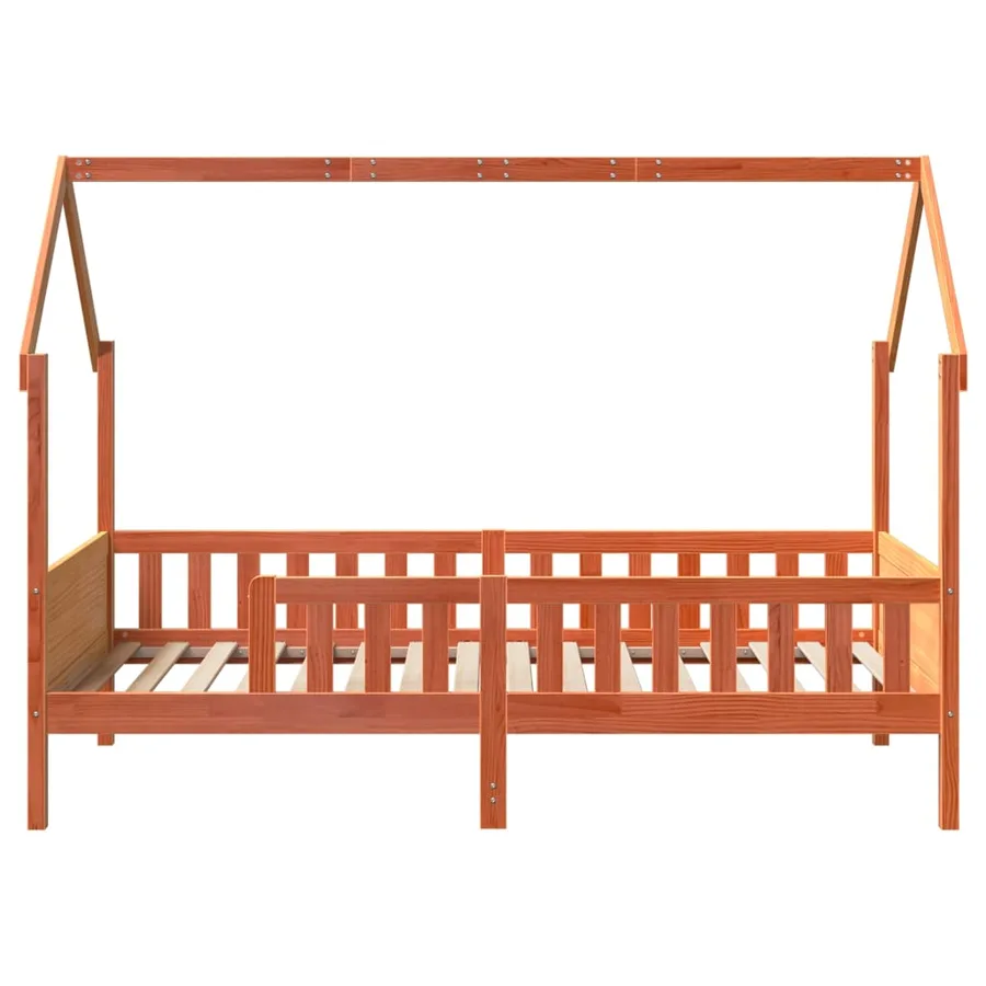 Cadre de lit d'enfants forme de maison sans matelas pin - 4