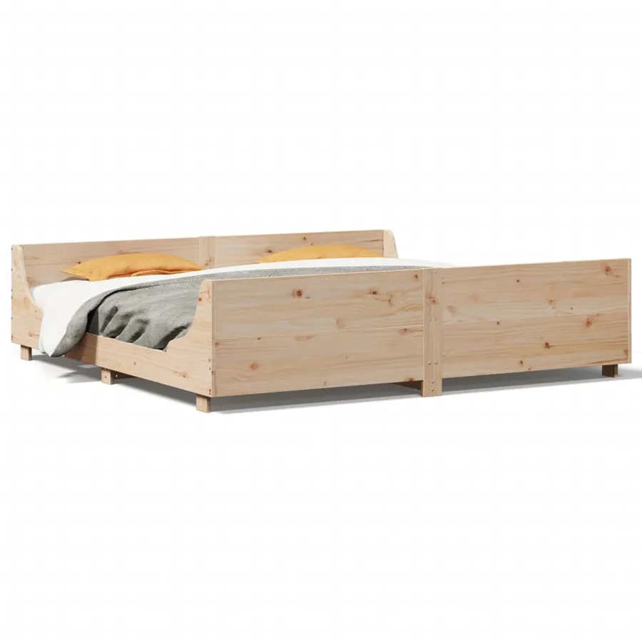 Cadre de lit sans matelas 180x200 cm bois massif de pin - 2