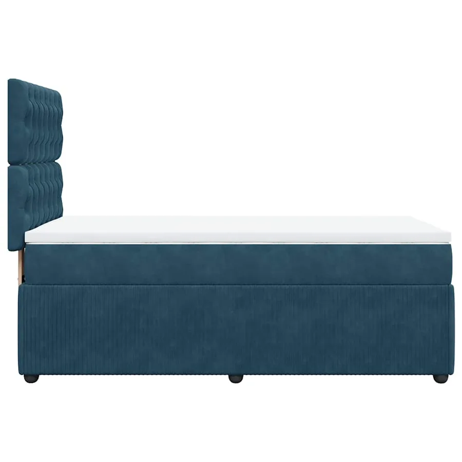 Sommier à lattes de lit avec matelas bleu 80x200 cm velours - 7