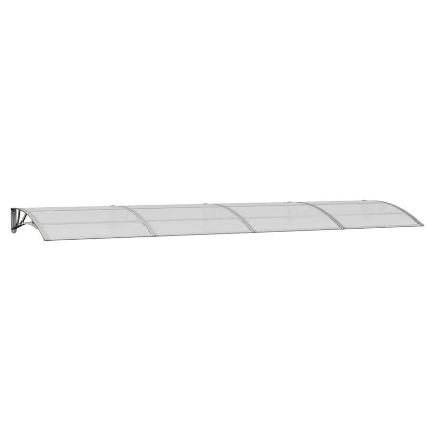 Auvent de porte gris 400 x 100 cm Polycarbonate - 2