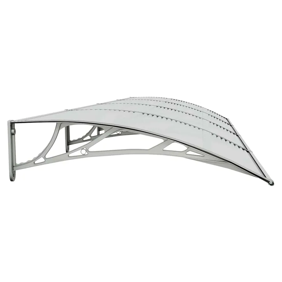 Auvent de porte gris 400 x 100 cm Polycarbonate - 5