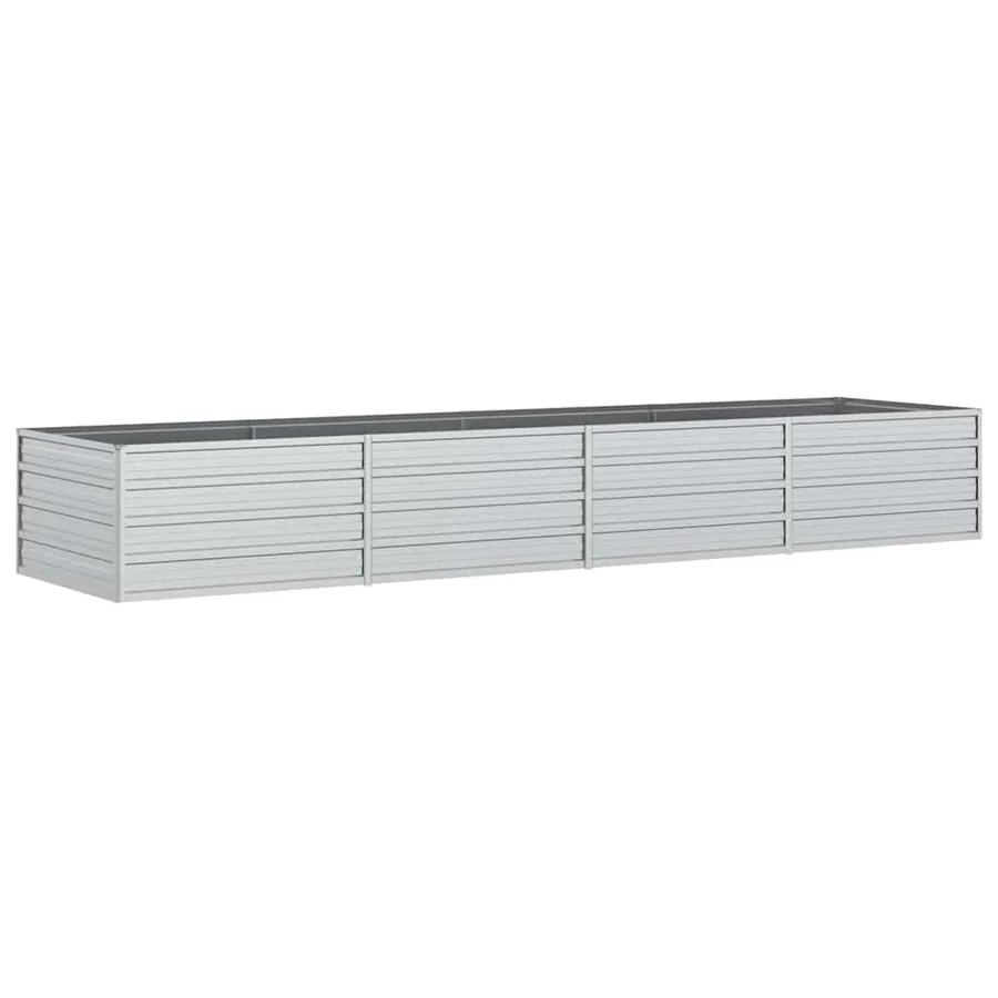 Lit surélevé de jardin 320x80x45 cm Acier galvanisé Argenté - 2