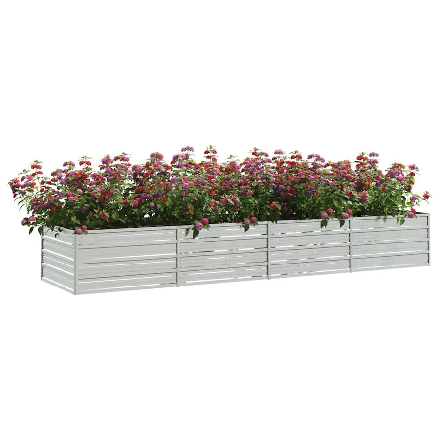 Lit surélevé de jardin 320x80x45 cm Acier galvanisé Argenté - 3