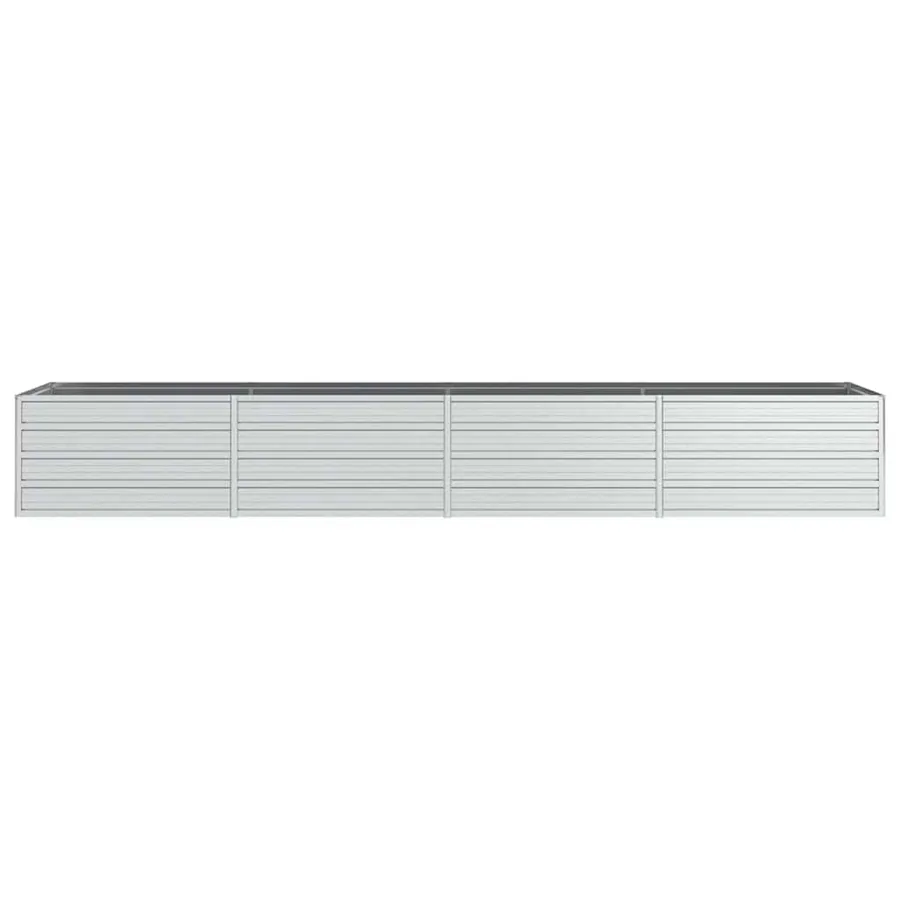 Lit surélevé de jardin 320x80x45 cm Acier galvanisé Argenté - 4