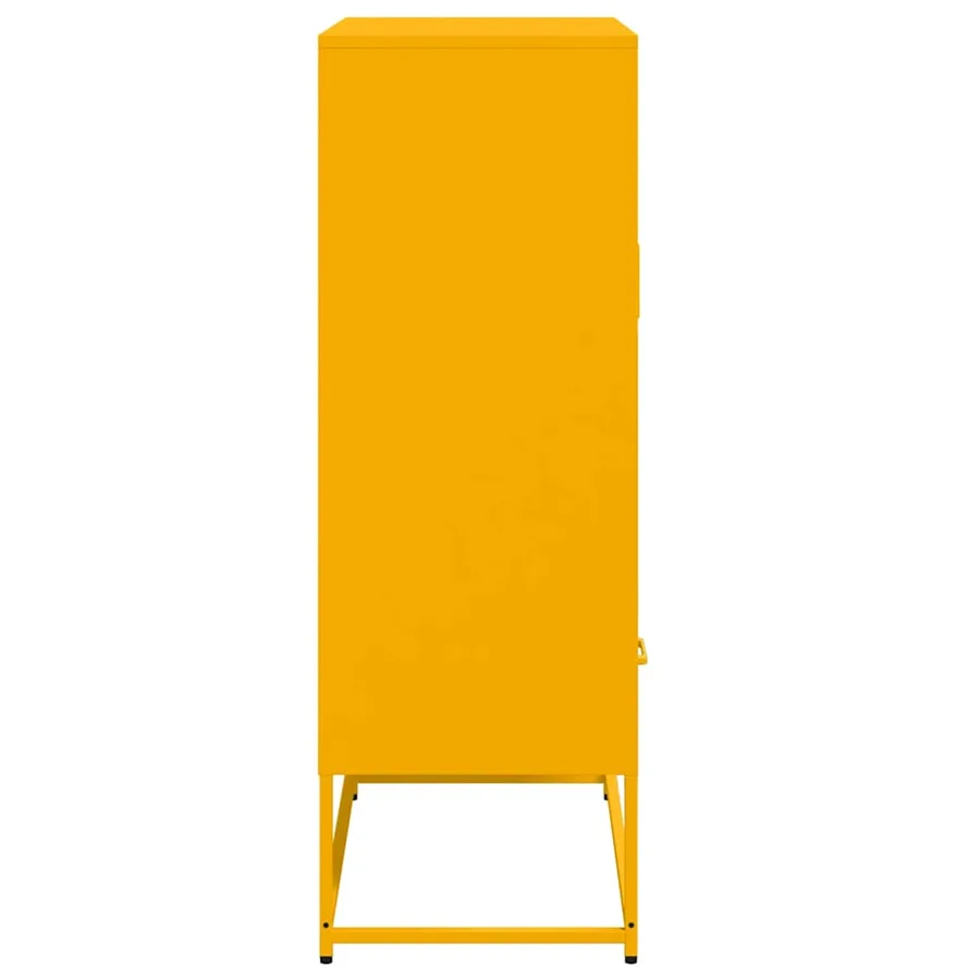 Buffet haut jaune moutarde 68x39x111,5 cm acier - 5