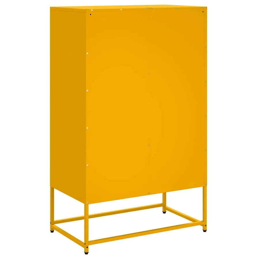 Buffet haut jaune moutarde 68x39x111,5 cm acier - 6
