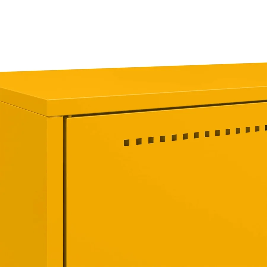 Buffet haut jaune moutarde 68x39x111,5 cm acier - 8