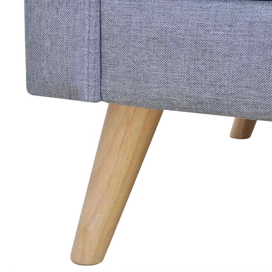 Canapé à 3 places Tissu Gris clair - 6