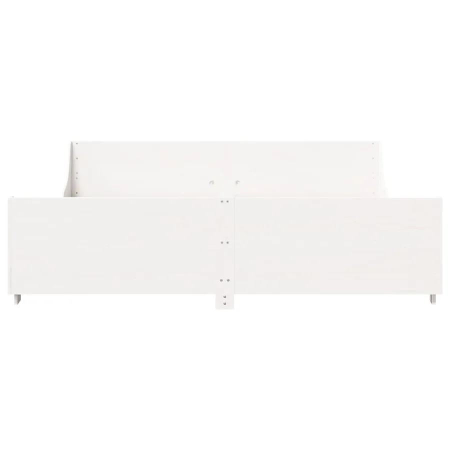 Cadre de lit sans matelas blanc 200x200 cm bois massif de pin - 4
