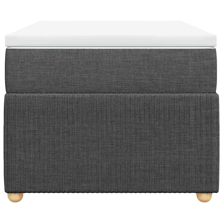 Sommier à lattes de lit et matelas Gris foncé 90x190 cm Tissu - 4