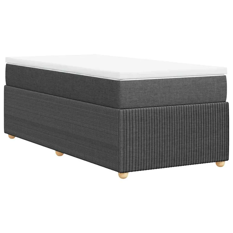 Sommier à lattes de lit et matelas Gris foncé 90x190 cm Tissu - 6