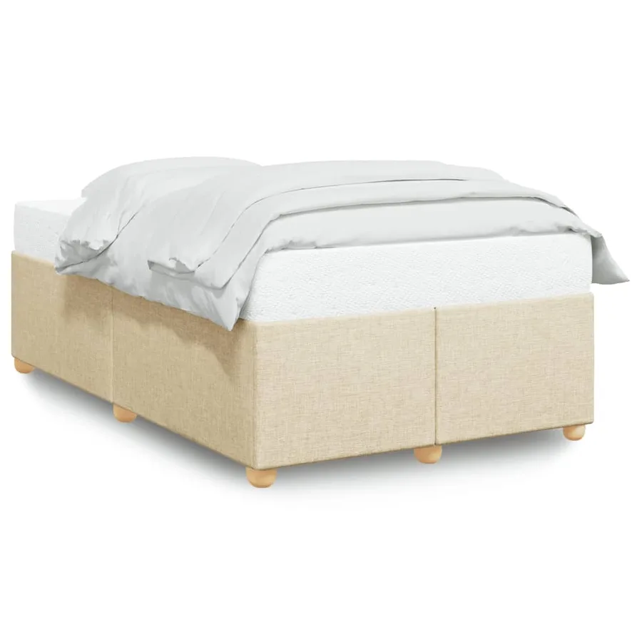 Cadre de lit sans matelas crème 120x190 cm tissu - 2