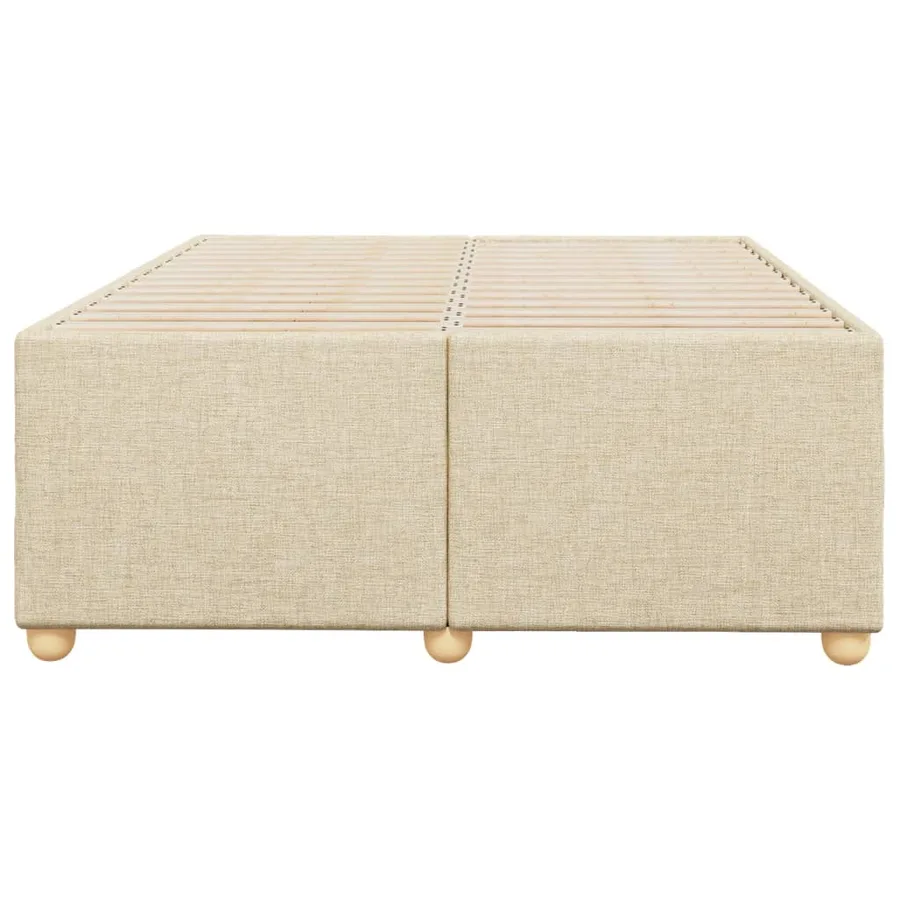 Cadre de lit sans matelas crème 120x190 cm tissu - 4