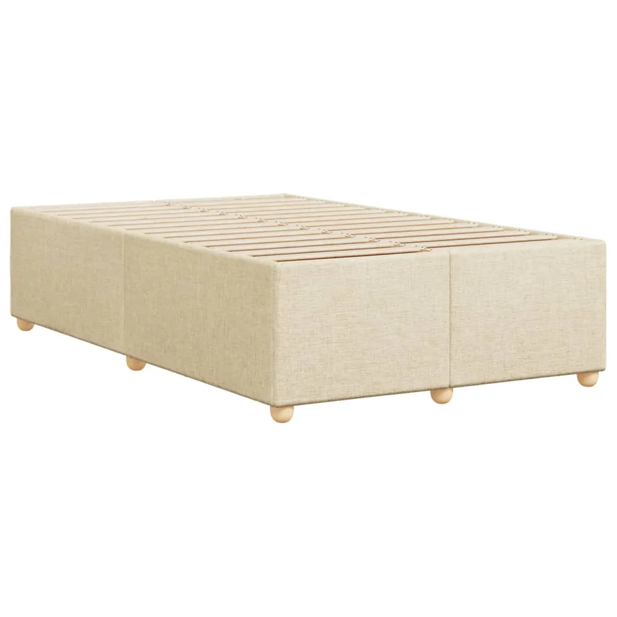 Cadre de lit sans matelas crème 120x190 cm tissu - 6