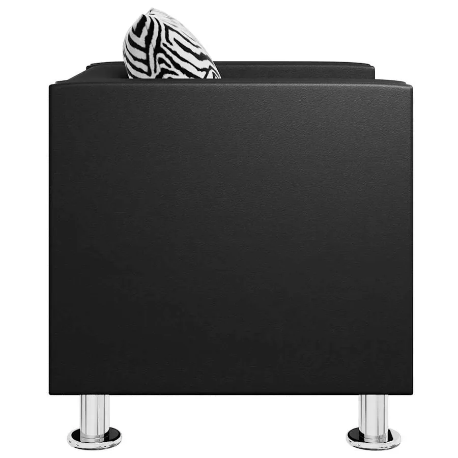 Fauteuil noir similicuir - 4