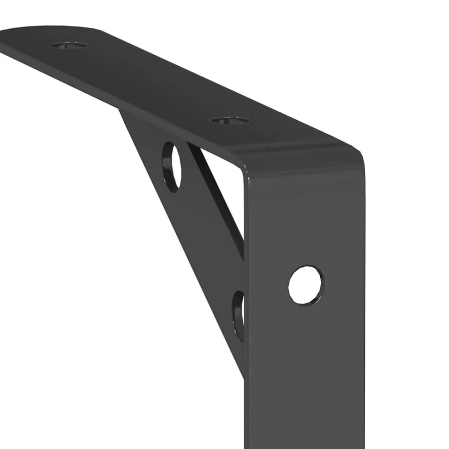 Supports d'étagères 4 pcs 15x2,5x11,5 cm noir acier inoxydable - 10