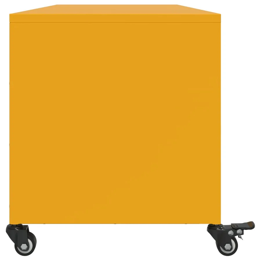 Meuble TV jaune moutarde 100,5x39x43,5 cm acier - 7