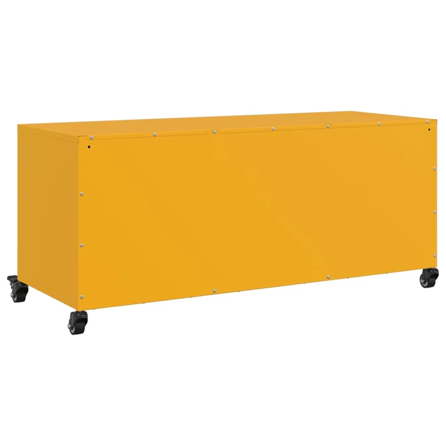 Meuble TV jaune moutarde 100,5x39x43,5 cm acier - 8