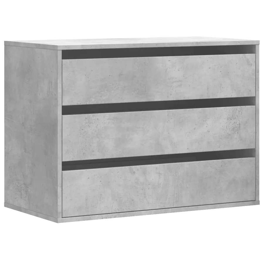 Commode d'angle gris béton 80x41x58 cm bois d'ingénierie - 2