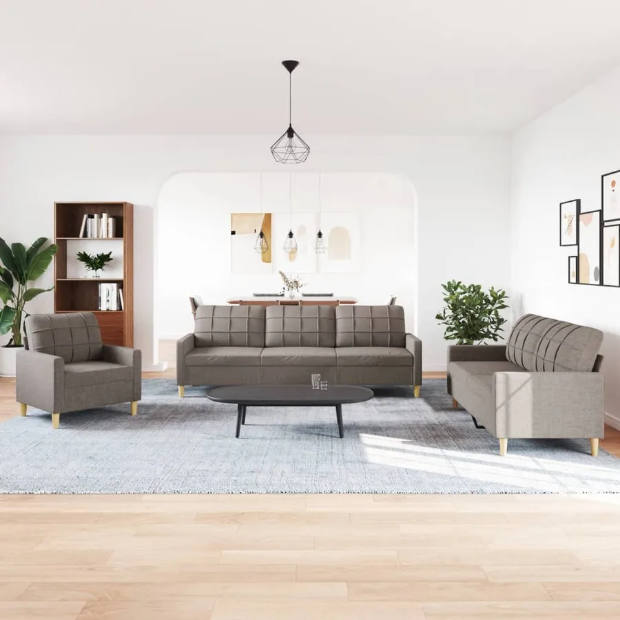 Ensemble de canapés 3 pcs taupe tissu - 3