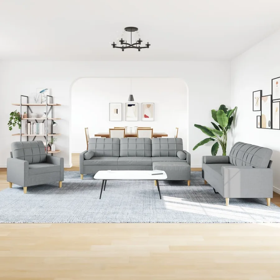 Ensemble de canapés 4 pcs repose-pied et coussins décoratifs - 3