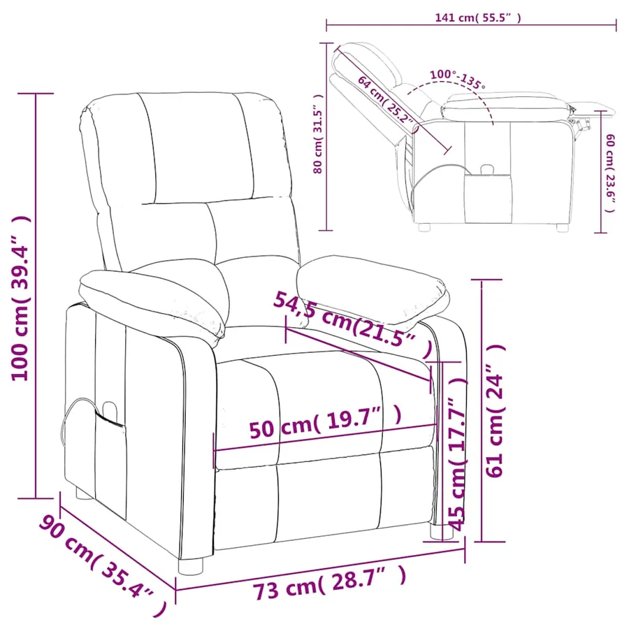 Fauteuil de massage Vert foncé Tissu - 11
