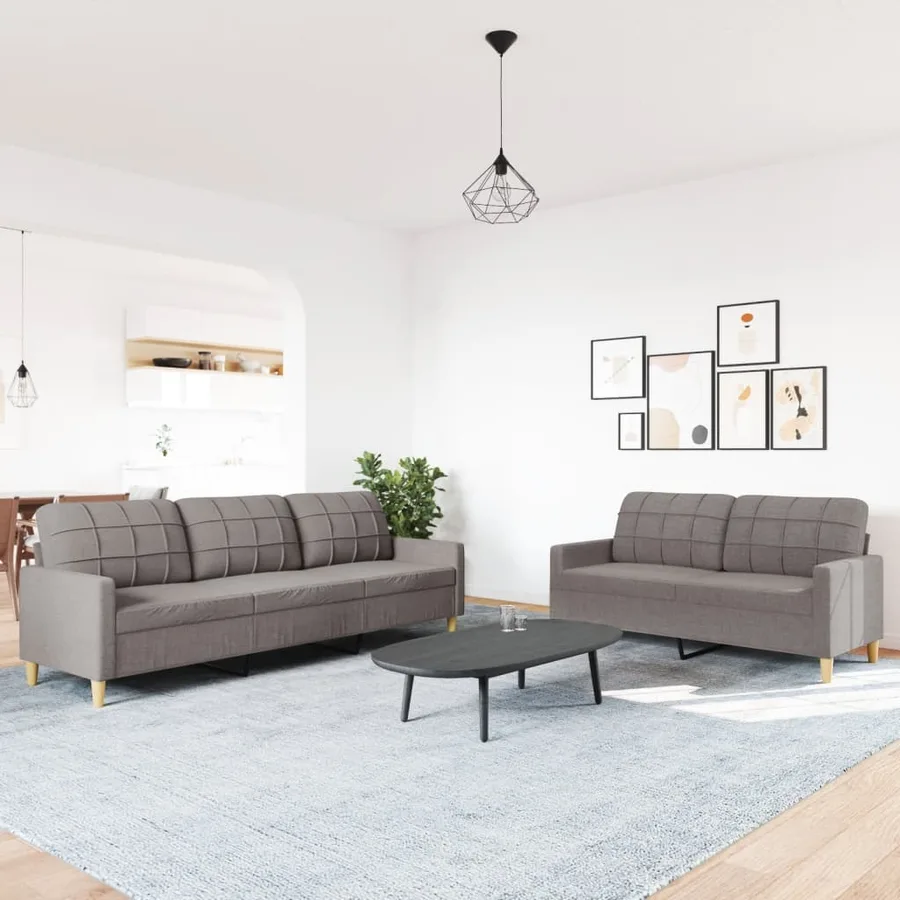 Ensemble de canapés 2 pcs taupe tissu - 3