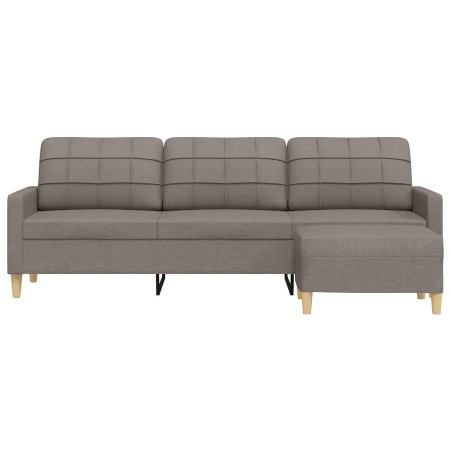 Canapé à 3 places avec repose-pieds Taupe 210 cm Tissu - 3