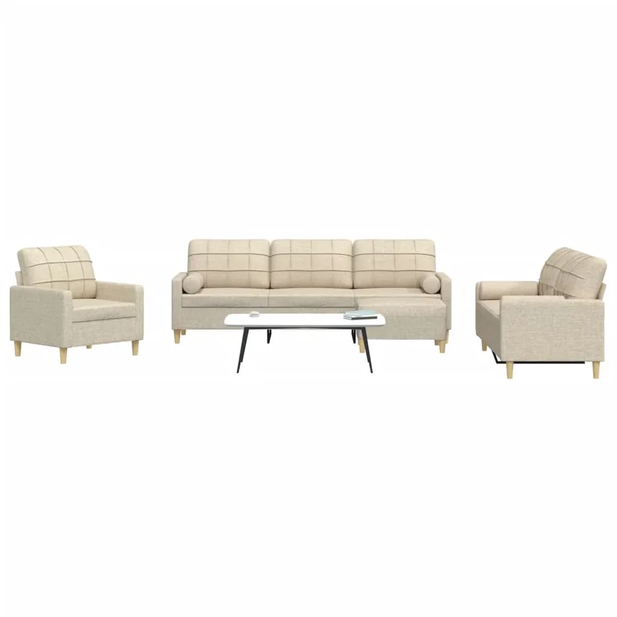Ensemble de canapés 4 pcs repose-pied et coussins décoratifs