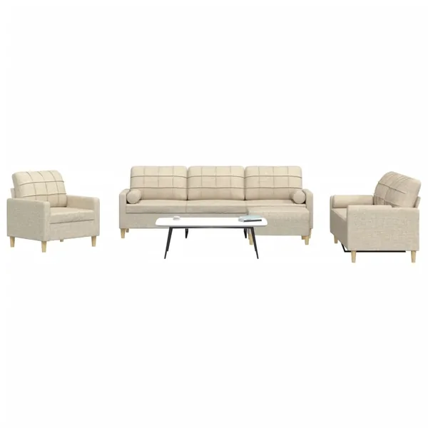 Ensemble de canapés 4 pcs repose-pied et coussins décoratifs