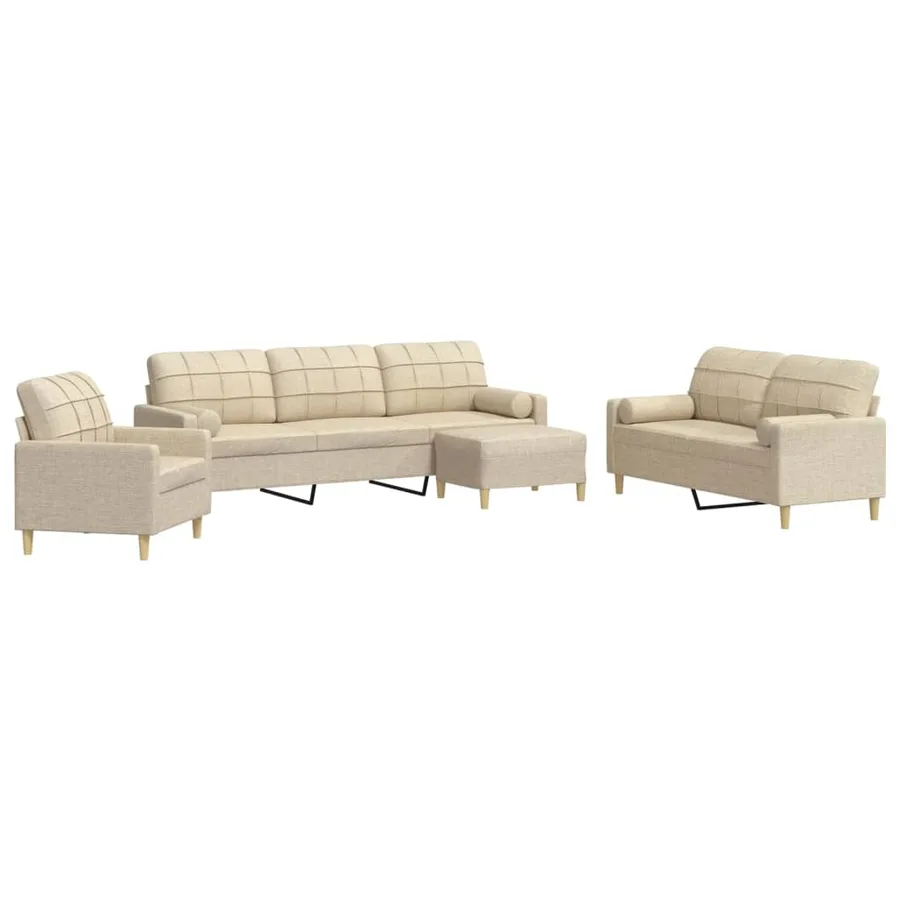 Ensemble de canapés 4 pcs repose-pied et coussins décoratifs - 2
