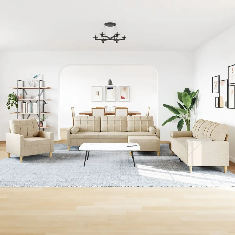 Ensemble de canapés 4 pcs repose-pied et coussins décoratifs - 3